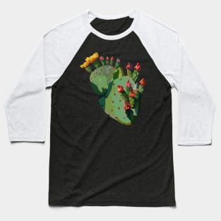 Corazón Nopal - Heart Cactus Baseball T-Shirt